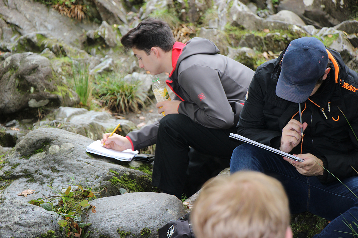 Animation Students drawing in Betws y Coed, North Wales.