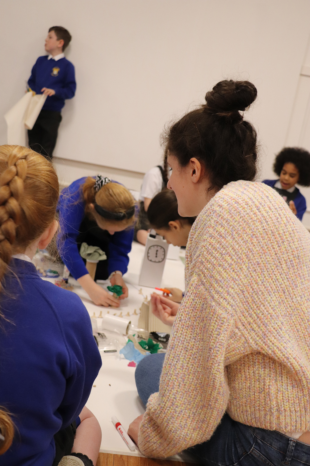 Edge Hill animation students undertaking schools workshop at Chapel Gallery