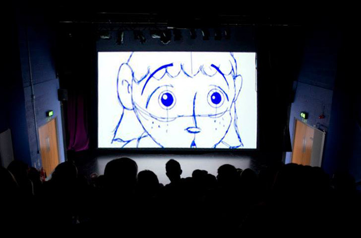 End of year screening 2013, in the Studio Theatre, Edge Hill