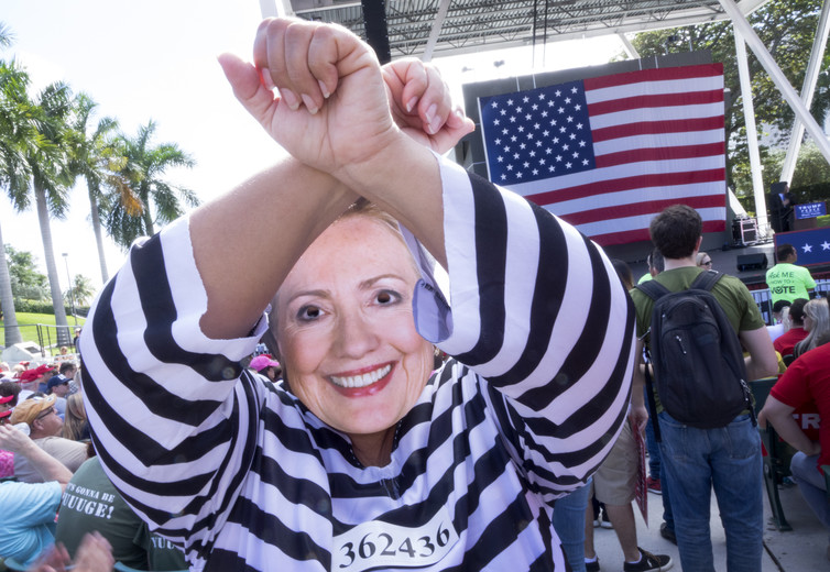 ‘Crooked Hillary’, as Trump supporters know her. EPA/Cristobal Herrera