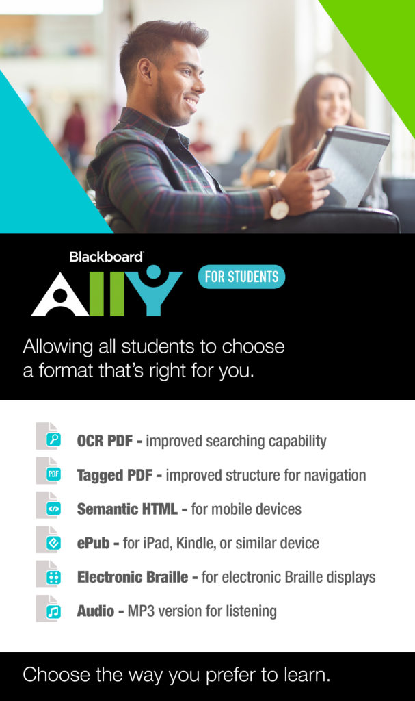 Ally for Students digital sign