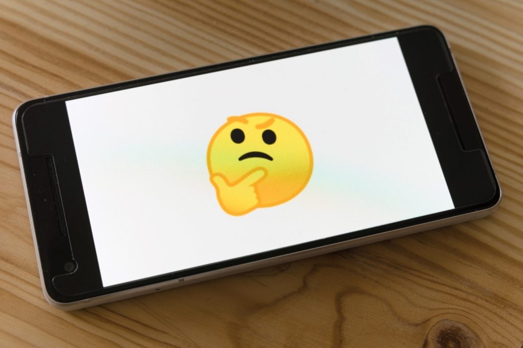 Image of iPhone screen displaying an emoji.