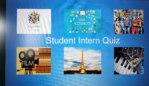 The student intern quiz title slide