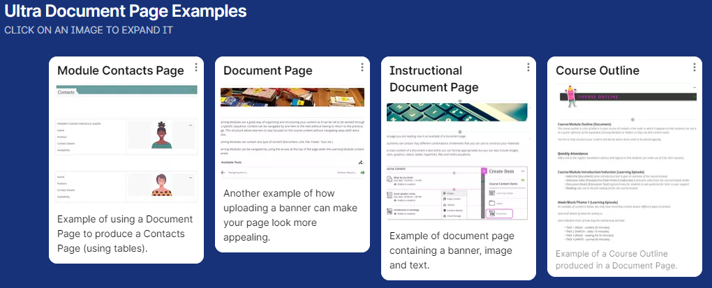 Access the Padlet page for examples of how we have used Ultra Document Pages