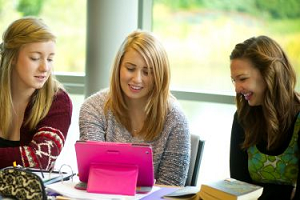 Students around a tablet PC