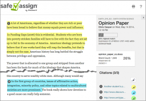 Safe Assign Student View 