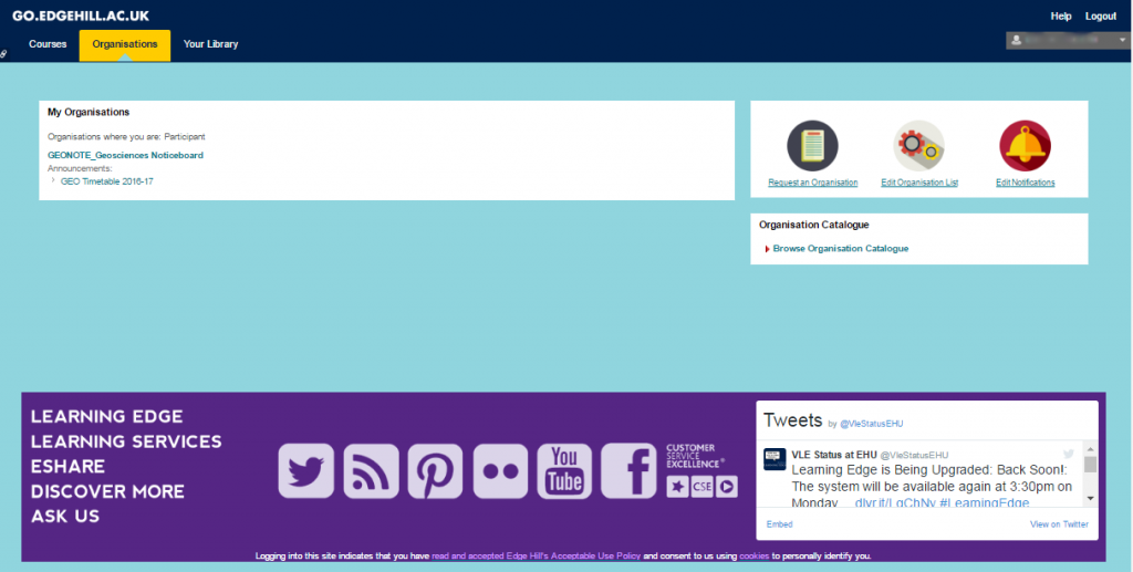 Organisations Screenshot