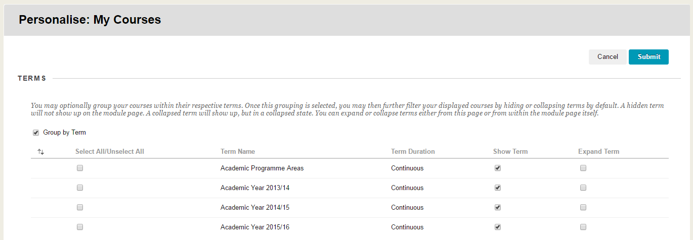 Personalise My Courses Image
