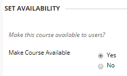 Set Availability options