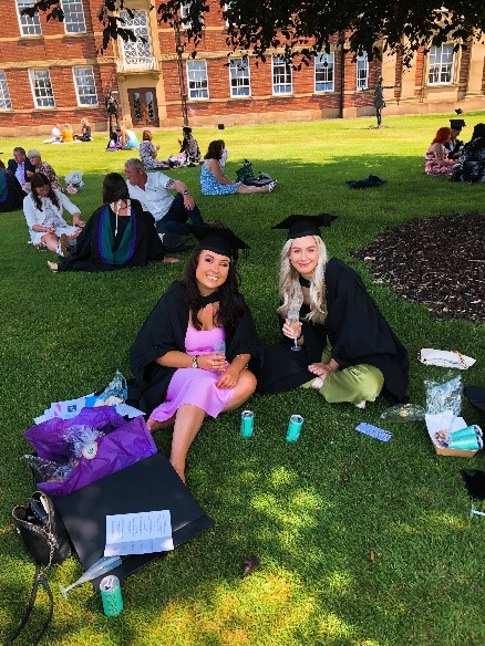 Photograph of Rachel at graduation. 