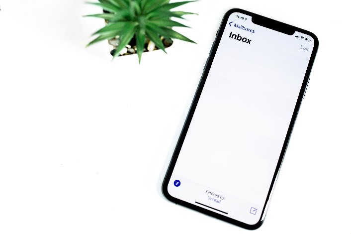 mobile phone screen showing inbox