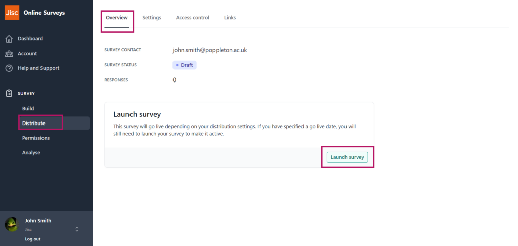 Example screen from Online Surveys V3 Example screen from Online Surveys V3