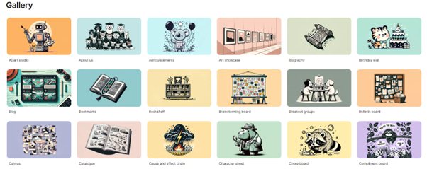 Search from a range of templates in the gallery