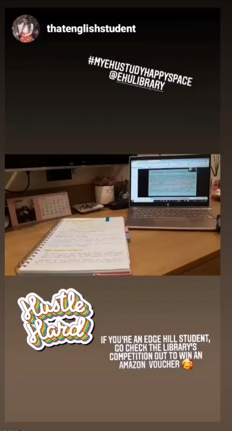 Instagram story competition entry - Em's study happy space.