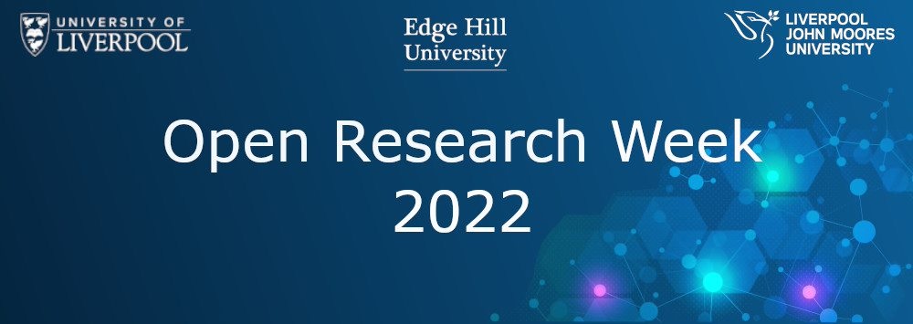 Open Research Week 2022 banner image. Features logos of the three universities involved.