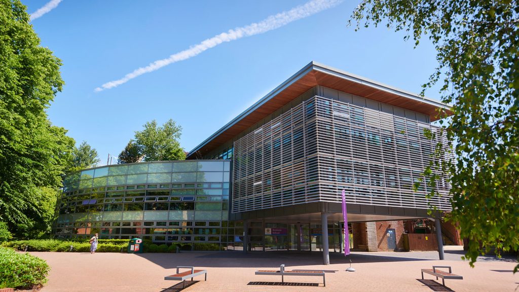 Edge Hill University Business School, viewed from the front of the building