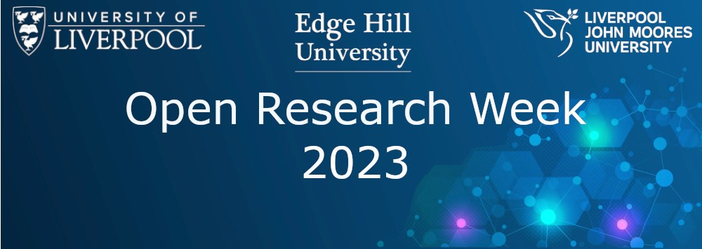 logo for open research week 2023 with blue background