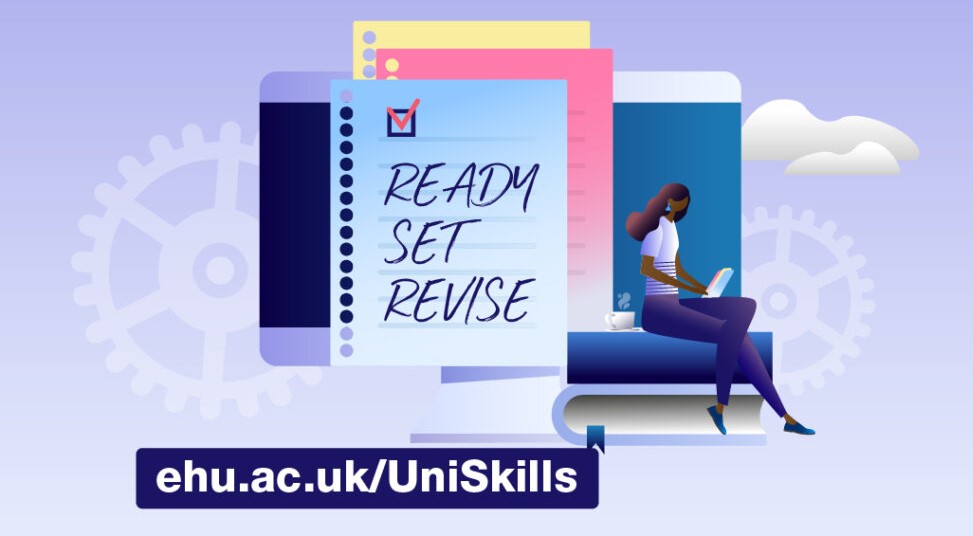 Ready, Set, Revise campaign logo. ehu.ac.uk/uniskills