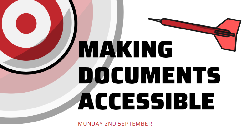 Making documents accessible session taking place on Monday 2nd September