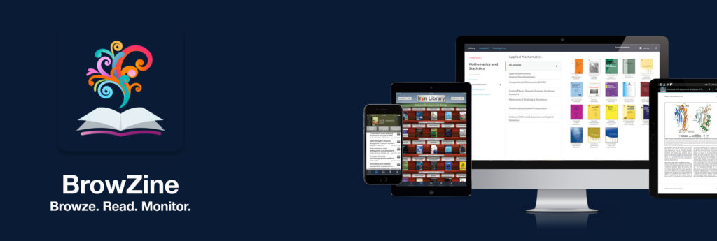 Image showing BrowZine icon along with monitor and tablet.