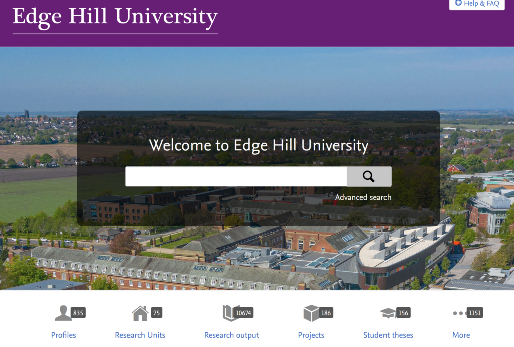 Home page of Edge Hill Pure