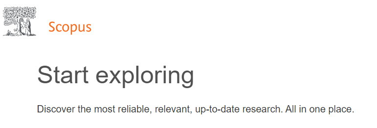 Scopus logo. Additional text reads, 'Discover the most reliable, relevant, up-to-date research. All in one place.