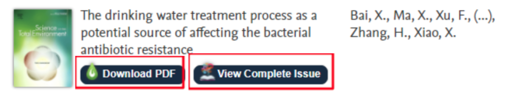 Additional options are displayed duch as 'download PDF' and 'view complete issue'.