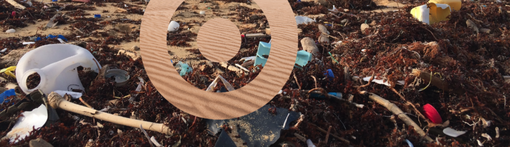 Poster for Open Access Week. The open padlock icon is overlaid on a photo of a beach strewn with litter.