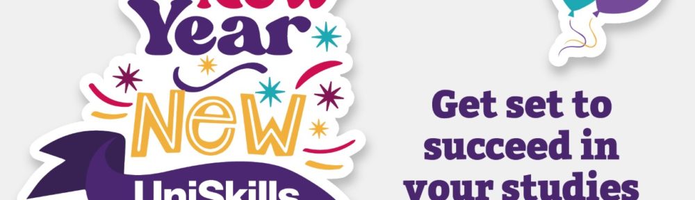 New year new UniSkills logo with a text that reads get set to succeed in your studies